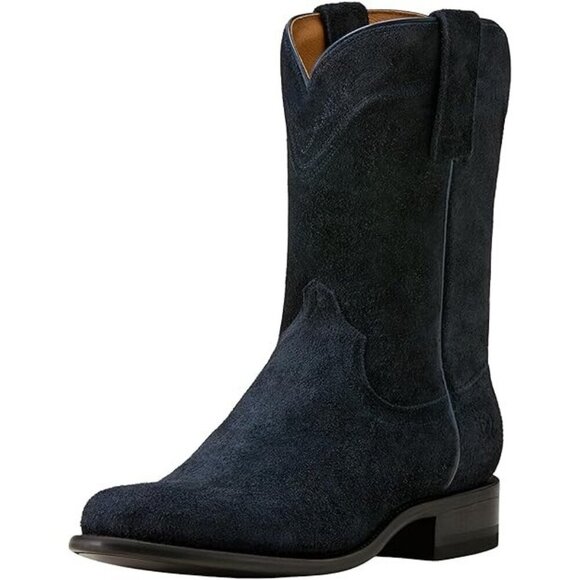 Mens Ariat Western Boots Yellowstone Midnight Rancher Oiled Navy Roughout 12 NIB - Picture 6 of 6